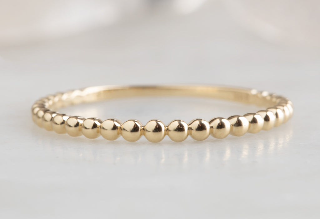 Gold Beaded Stacking Band