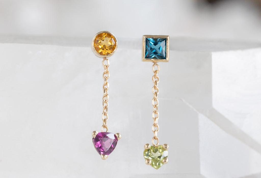 Candy Gemstone Earring on White Crystal