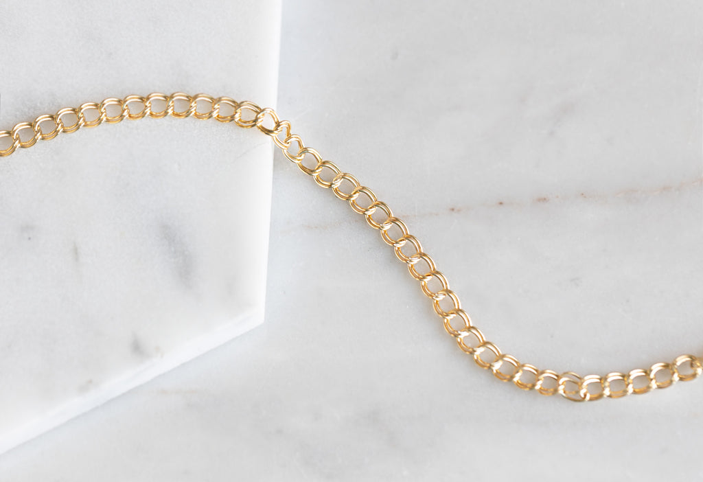 Curb Chain Anklet + Bracelet on Marble