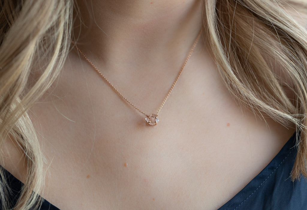 Herkimer Diamond Necklace on Model