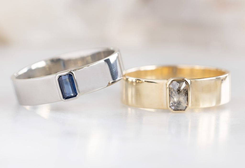 Sapphire and Salt and Pepper Cigar Band