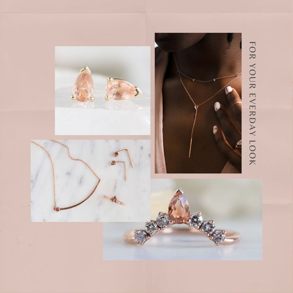 Sunstone Gemstone Fine Jewelry Collage