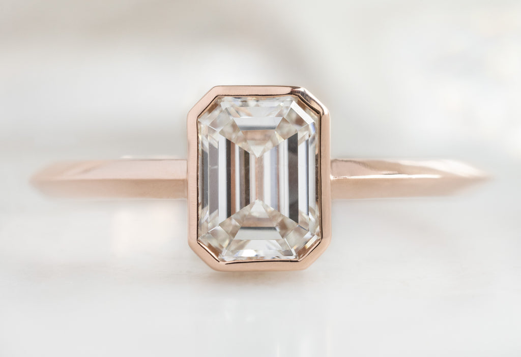 The Hazel Ring with an Emerald-Cut White Diamond