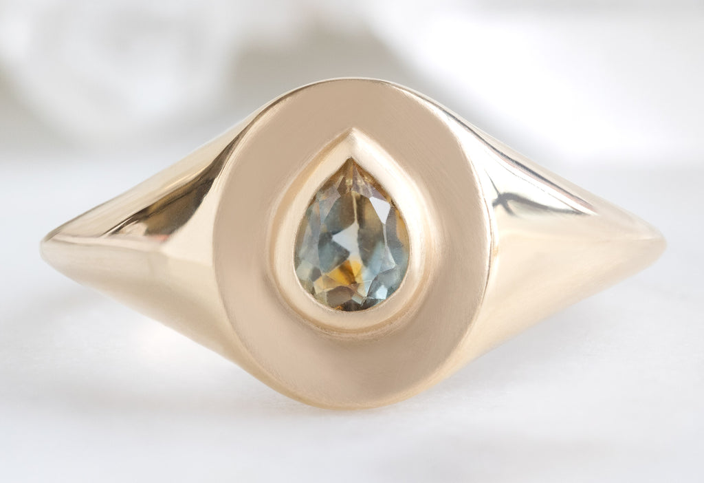 The Pear-Cut Montana Sapphire Signet Ring