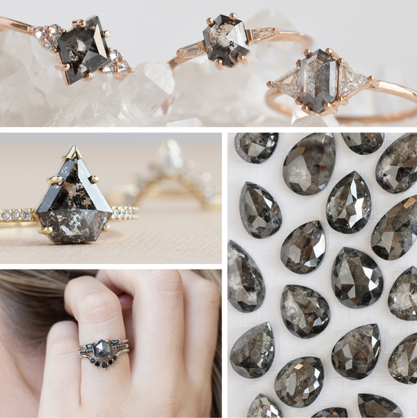 Black Diamond Engagement Ring Collage