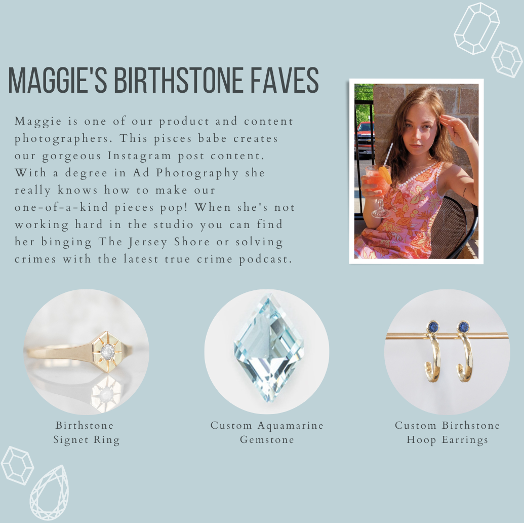 Maggie Bio and Aquamarine Birthstone Fine Jewelry Picks