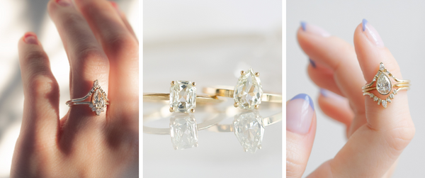 White Diamond Engagement Ring Collage